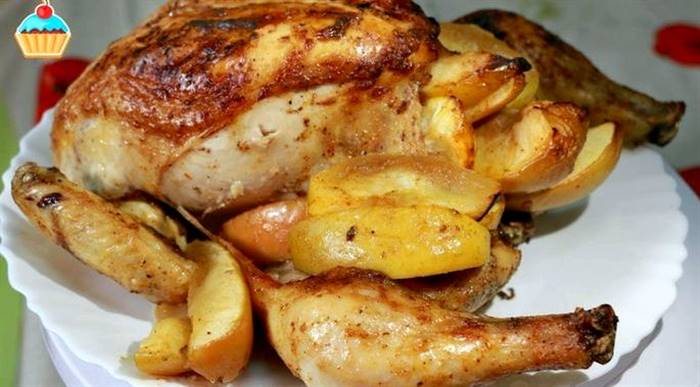 Курка з яблуками та картоплею в духовці рецепт допоможуть такі